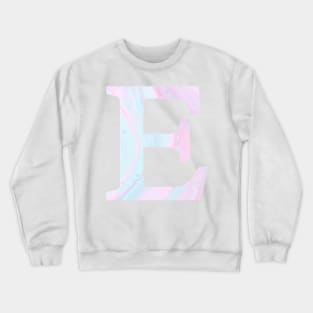 The Letter E Pink and Blue Marble Crewneck Sweatshirt